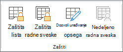Opcije zaštite radne sveske