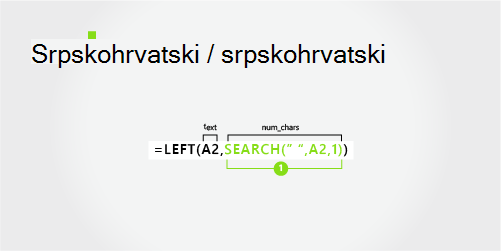 Formula za odvajanje imena i prezimena koje se sastoji od dva dela