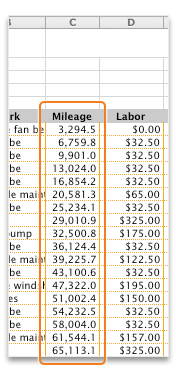 Drag separator to change column width