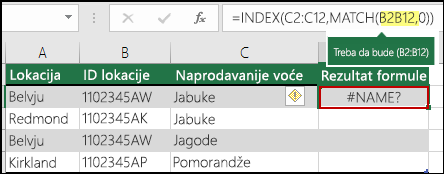#NAME? greška izazvana odsustvom dvotačke u referenci opsega