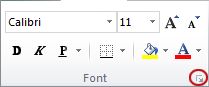 Pokretanje dijaloga u grupi „Font“