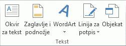 Slika glavne trake programa Excel