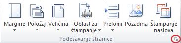Slika glavne trake programa Excel
