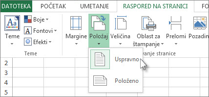 Na kartici „Početak“ izaberite stavku „Položaj“.