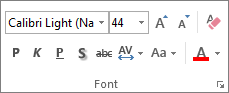 PowerPoint Font group on the Home tab