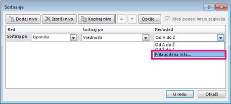 Dijalog „Sortiranje“