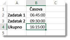 Zbir vremena za dva zadatka