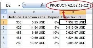 The formula is shown in the formula bar