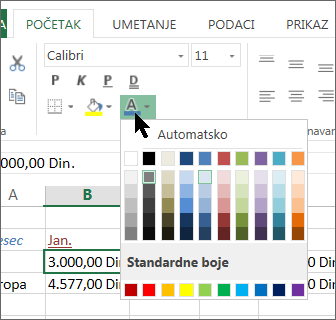 Odaberite drugu boju teksta