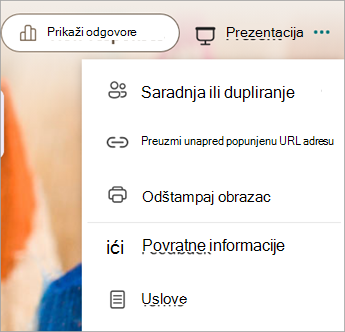Izaberite više postavki obrasca da biste otkrili 