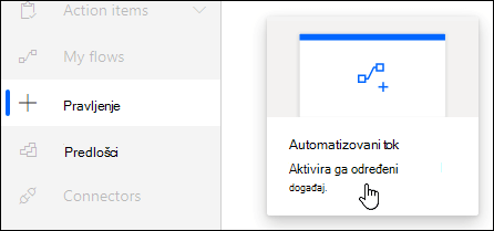 Kreiranje automatizovanog toka pomoću funkcije Power Automate