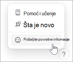 Pružanje povratnih informacija u Microsoft Loop