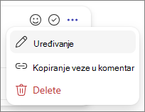 Opcija uređivanja na Copilot stranicama za uređivanje postojećeg komentara.