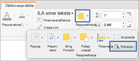Rotate button in the Arrange group