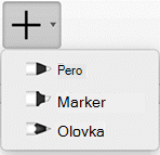 Pretplatnici Office 365 mogu da crtaju perom sa tri različite teksture: olovka, penkalo ili marker