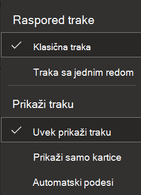 Snimak ekrana trake na vebu.