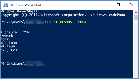 Windows PowerShell skripta sa brojem aplikacija