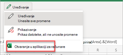 Otvara aplikaciju na radnoj površini
