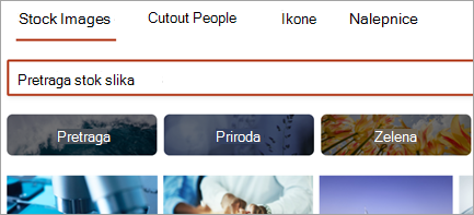 Prikazuje stok slike