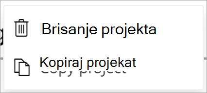 Prikazuje Project datoteke