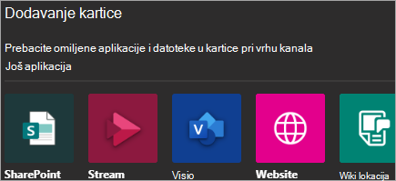 Prikazuje dodavanje aplikacija u Teams