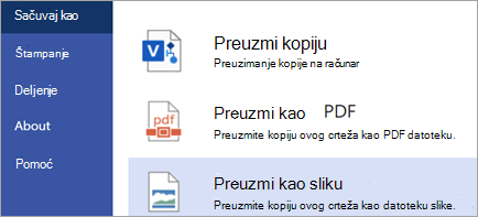 Prikazuje opciju 