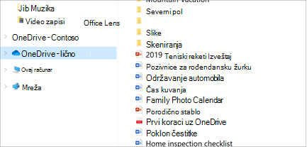 Istraživač datoteka otvorena sa izabranom stavkom OneDrive-Personal