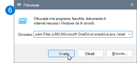 Snimak ekrana objave greške koja kopira tekst.