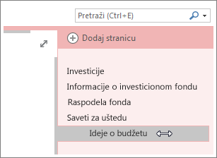 Od stranice napravite podstranicu ili podignite nivo podstranice na stranicu.