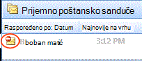 Inbox showing restricted message
