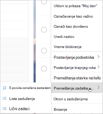 Pritisnite i držite (ili kliknite desnim tasterom miša na njega) da biste pristupili kontekstualnom meniju. Izaberite stavku 