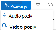 Snimak ekrana padajuće liste 