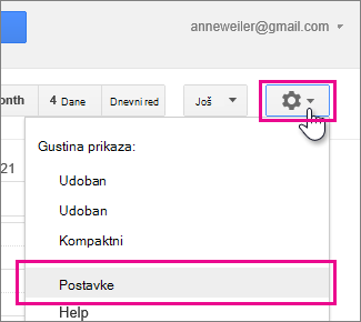 google calendar - settings - settings