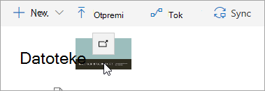 Snimak ekrana datoteke koja se prevlači u OneDrive