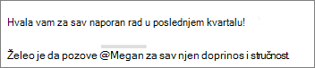Možete da odaberete da prikazujete samo ime osobe