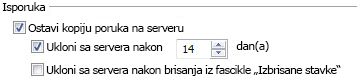 Delivery section on the Advanced tab of the Internet E-mail Settings dialog box