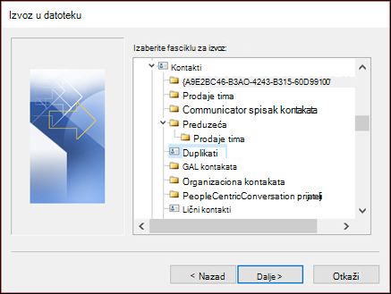 Izvezite iz fascikle 