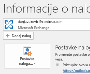 Dodajte novi nalog