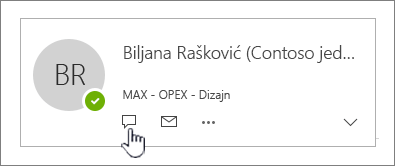 Kartica kontakata sa istaknutom ikonom 