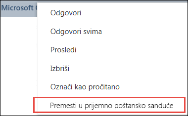 Premesti u prijemno poštansko sanduče