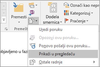 Odaberite stavku „Prikaži u pregledaču“.
