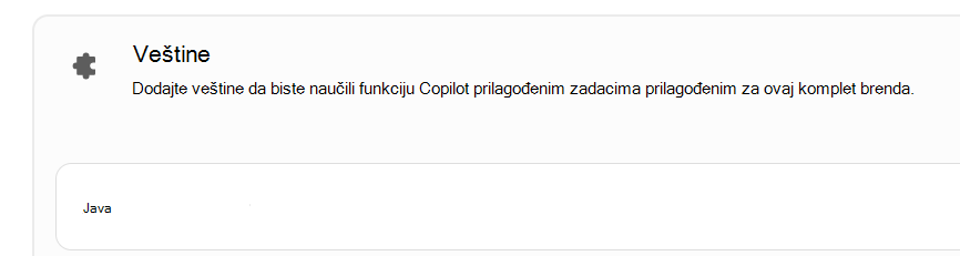 Snimak ekrana koji prikazuje prilagođenu veštinu u odeljku 