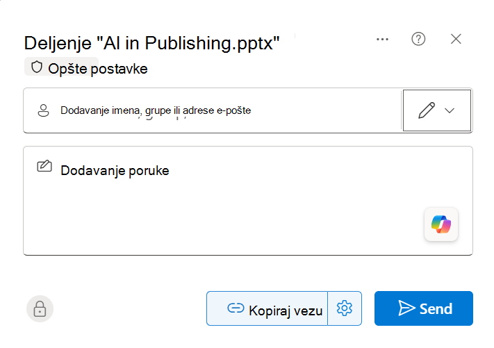 Snimak ekrana opcije 