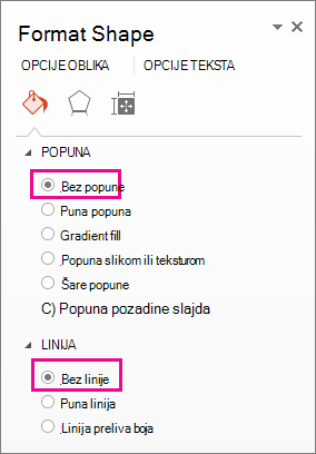 Okno „Oblikovanje oblika“