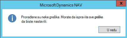 Greška ako tip neoporezivog prihoda ima praznu vrednost