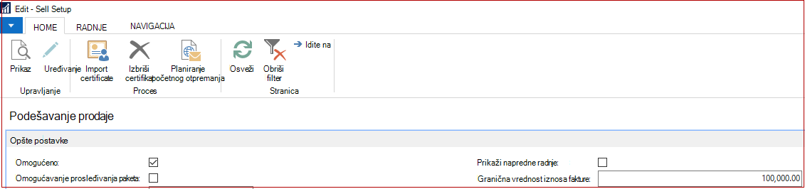 SII podešavanje