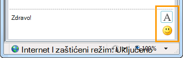 Dugmad za oblikovanje trenutne poruke