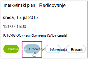 Meeting details with Edit button highlighted