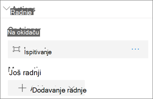 Opcije radnje slike
