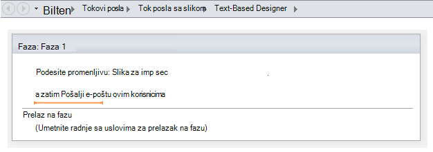 Umetanje radnje slanja e-pošte